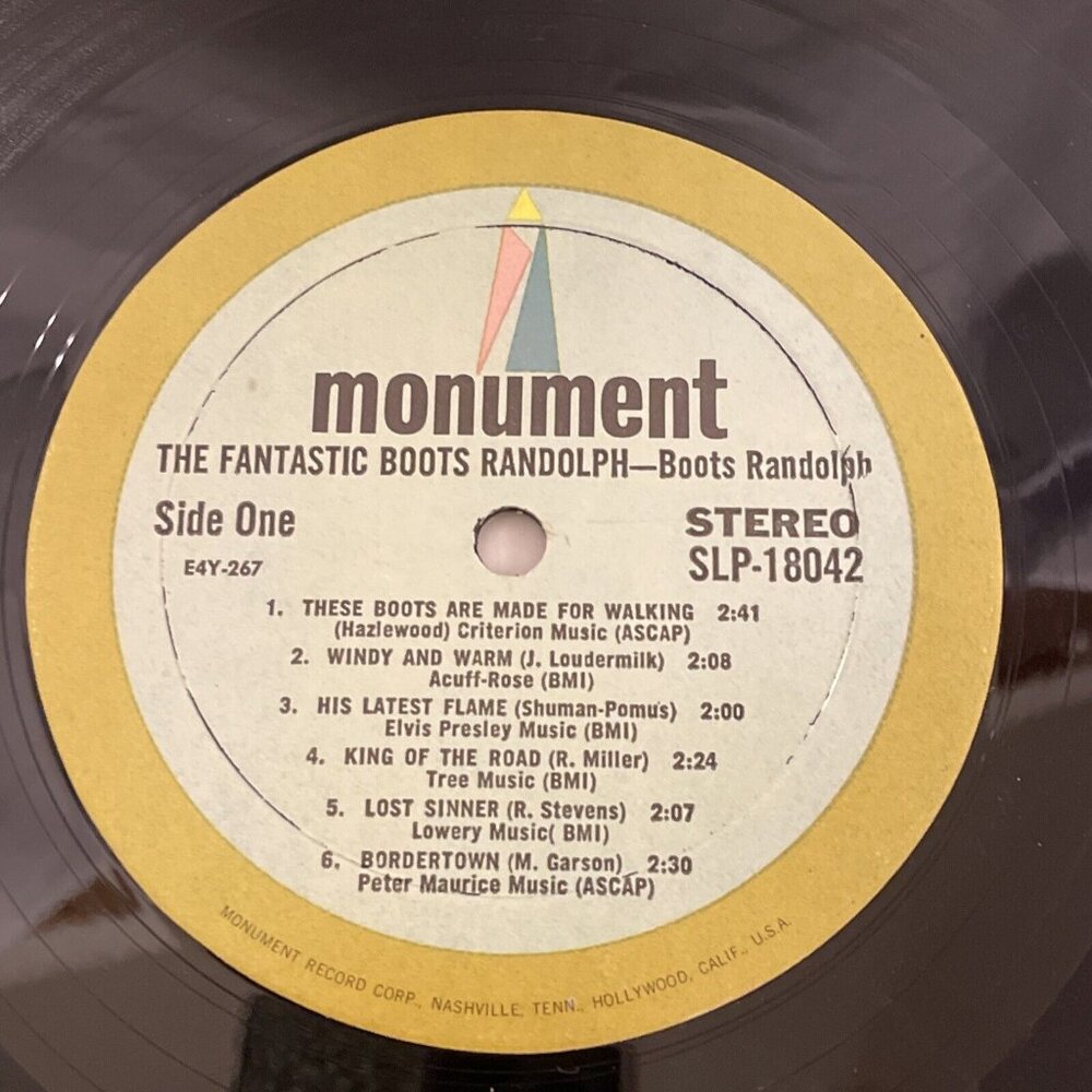 The Fantastic Boots Randolph (Vinyl, 1966) Monument SLP 18042 Good+ RECORD ONLY